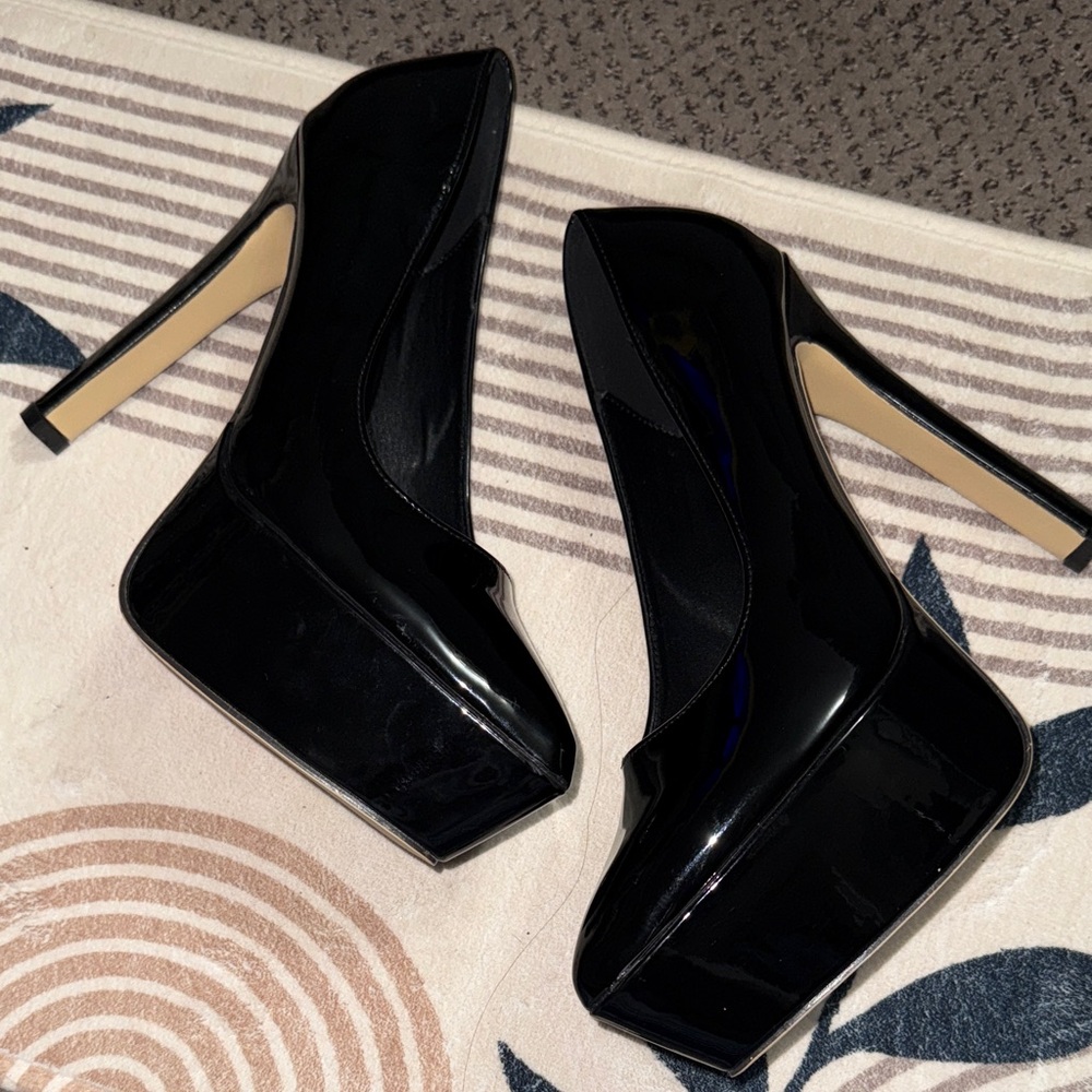 Sleek Black Platform Heels